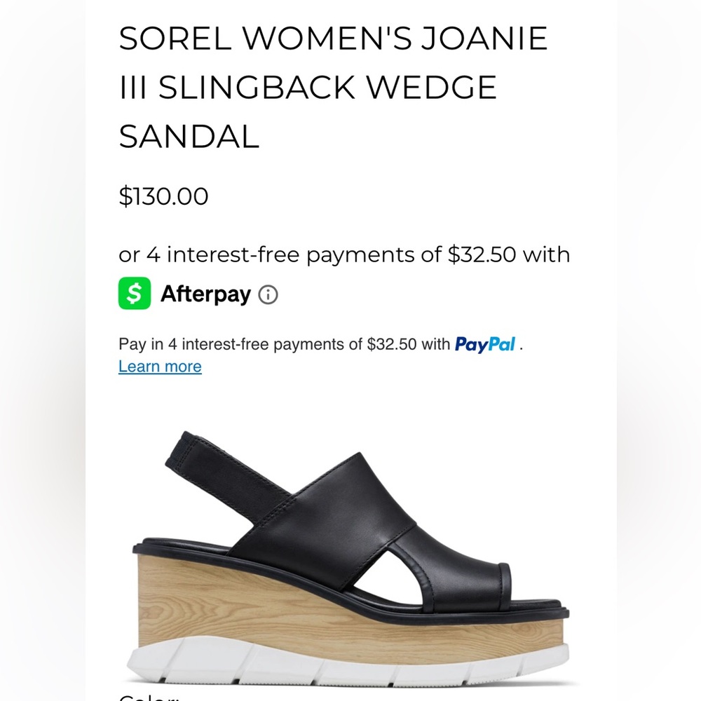SOREL Joanie III Slingback Wedge Sandal